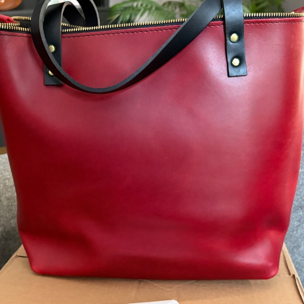 PLG Large True Red Zip Tote - Picture 2 of 4